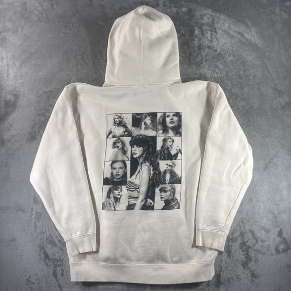 Taylor Swift The Eras Tour Hoodie Sweatshirt Womens Large Cream Pullover Thick - Picture 9 of 16